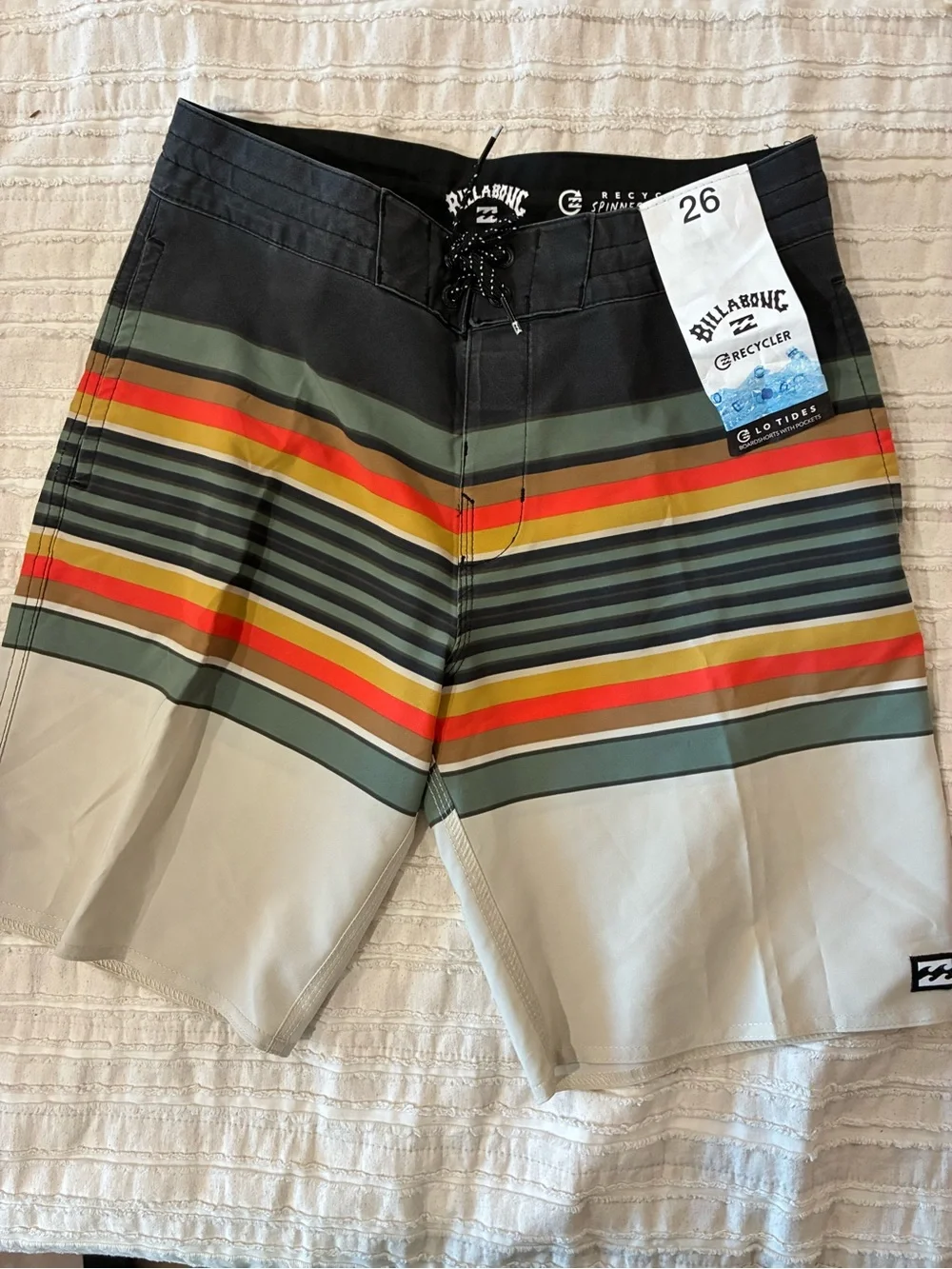 NWT Billabong Men’s Multicolor Striped Boardshorts - Size 26